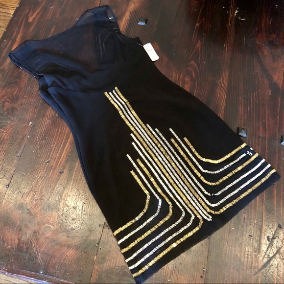 Basix Black Label Black Embellished Mini Dress NWT - Picture 4 of 8